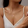 Crown Cross Brass Micro Pave Clear Cubic Zirconia Pendant Necklaces for Women FS-WGD6F49-02-1