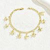 Brass Figaro Chain Star Pendant Tassel Bracelets for Women EA5744-1