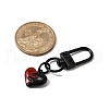 10Pcs Red and Black Double Screen Alloy Pendant Decorations HJEW-JM03458-3