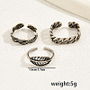 Vintage Leaf Copper Adjustable Cuff Open Toe Rings Sets for Women NZ6509-5