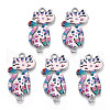 Printed Alloy Kitten Connector Charms PALLOY-TAC0032-12B-3