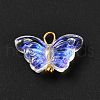 Electroplate Transparent Glass Pendants PALLOY-JF00903-5