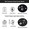Beebeecraft 40Pcs 2 Styles 304 Stainless Steel Ear Nuts STAS-BBC0005-33-2