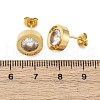 304 Stainless Steel Flat Round Stud Earrings EJEW-C099-23G-03-5
