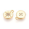 Brass Micro Pave Cubic Zirconia Charms KK-N261-77G-2