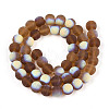 Frosted Transparent Glass Beads Strands GLAA-T032-T8mm-MBB23-2