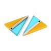 Transparent Resin & Wood Pendants RESI-T057-76-2