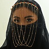 Elegant Vintage Iron & Glass Middle Eastern Tassel Earrings Face Veil for Women's Party SN0102-2-1