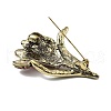Tulip Alloy Rhinestone Brooches for Backpack Clothes JEWB-M069-02AG-02-4