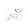 Tibetan Style Zinc Alloy Puppy Pendants X-TIBEP-R334-013AS-RS-1