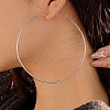 304 Stainless Steel Big Circle Stud Earrings EJEW-Z096-05P-1