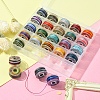 25 Rolls 25 Colors Round Segment Dyed Waxed Polyester Thread String YC-YW0001-02B-7