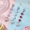 Heart Alloy Pendant Decorations HJEW-JM02926-2