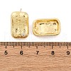 Rectangle Brass Micro Pave Cubic Zirconia Stud Earrings EJEW-R025-21G-5