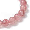 8.5mm Dyed Natural Green Jade Round Beaded Stretch Bracelets for Women BJEW-JB10844-03-4