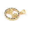 Brass Micro Pave Cubic Zirconia Pendants ZIRC-G152-21G-1-2