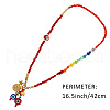 Red Blue Evil Eye Glass & Alloy Star & Flat Round Pendant Necklaces for Women FS-WG3BEAB-01-4