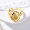 Brass Open Cuff Rings for Women RJEW-G341-04G-03-2
