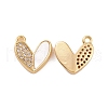 Brass Micro Pave Clear Cubic Zirconia Pendants KK-E068-VC097-1