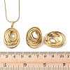 304 Stainless Steel Oval Pendant Necklaces & Stud Earrings Sets for Women SJEW-B020-01G-5
