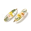 Inner Dried Flower Transparent Resin Pendants RESI-A043-01B-2