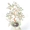 Natural Green Aventurine Chips with Brass Wrapped Wire Money Tree on Ceramic Vase Display Decorations DJEW-B007-01E-3