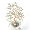 Mother's Day Natural Green Aventurine Chips with Brass Wrapped Wire Money Tree on Ceramic Vase Display Decorations DJEW-B007-01E-3