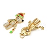 Brass Micro Pave Cubic Zirconia Pendants KK-S526-24G-2