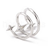 Cubic Zirconia Open Cuff Rings RJEW-H106-07-2