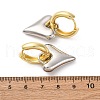 Two Tone Heart Brass Hoop Earrings EJEW-D322-12GP-01A-5