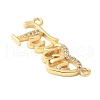 Brass Micro Pave Clear Cubic Zirconia Links KK-D357-03A-G-2