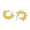 304 Stainless Steel Glass Seed Beads Hoop Earrings EJEW-MZ00337-01-4