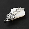 Natural White Shell Pendants SSHEL-C010-05P-4