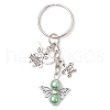 Tibetan Style Alloy with Acrylic Pearl Pendant Keychains KEYC-JKC01100-3