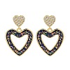 Rack Plating Heart Brass Dangle Stud Earrings EJEW-P277-09G-2
