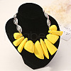 Resin Irregular Beaded Bib Necklaces FS-WG5D234-06-1