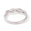 Infinity 304 Stainless Steel with Clear Cubic Zirconia Finger Ring for Women RJEW-C086-02-P-3