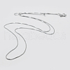 Anti-Tarnish Rhodium Plated 925 Sterling Silver Box Chain Necklaces STER-F039-45cm-13P-1