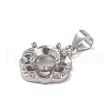 925 Sterling Silver Micro Pave Cubic Zirconia Pendant Settings STER-H113-05P-01-2