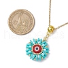 Glass Seed Beads & Polymer Clay & Evil Eye Lampwork Pendant Necklaces NJEW-MZ00101-02-3