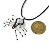 Braided Glass Seed Bead Spider Pendant Necklaces NJEW-MZ00036-01-3