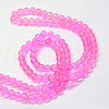 Baking Painted Transparent Glass Round Bead Strands X-DGLA-Q022-6mm-02-3