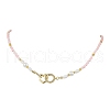Brass Micro Pave Clear Cubic Zirconia Ring & Heart Pendant Necklaces NJEW-MZ00075-2