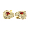 Brass Micro Pave Clear Cubic Zirconia Pendants KK-A180-01G-02-2