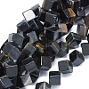 Natural Yellow Blue Tiger Eye(Dyed & Heated) Beads Strands G-F637-27C-1