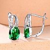 Brass Cubic Zirconia Stud Earrings WG92DFF-04-2