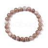 Unisex Natural Sunstone Stretch Beaded Bracelets G-N0326-029-1