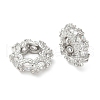 Brass Cubic Zirconia European Beads KK-A254-07P-1