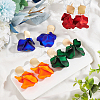 ANATTASOUL 4 Pairs 4 Colors Exquisite Acrylic Petaline Dangle Stud Earrings EJEW-AN0002-10-7
