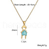 Boy Brass Pave Cubic Zirconia Pendant Necklaces FS-WGEF7B2-01-2